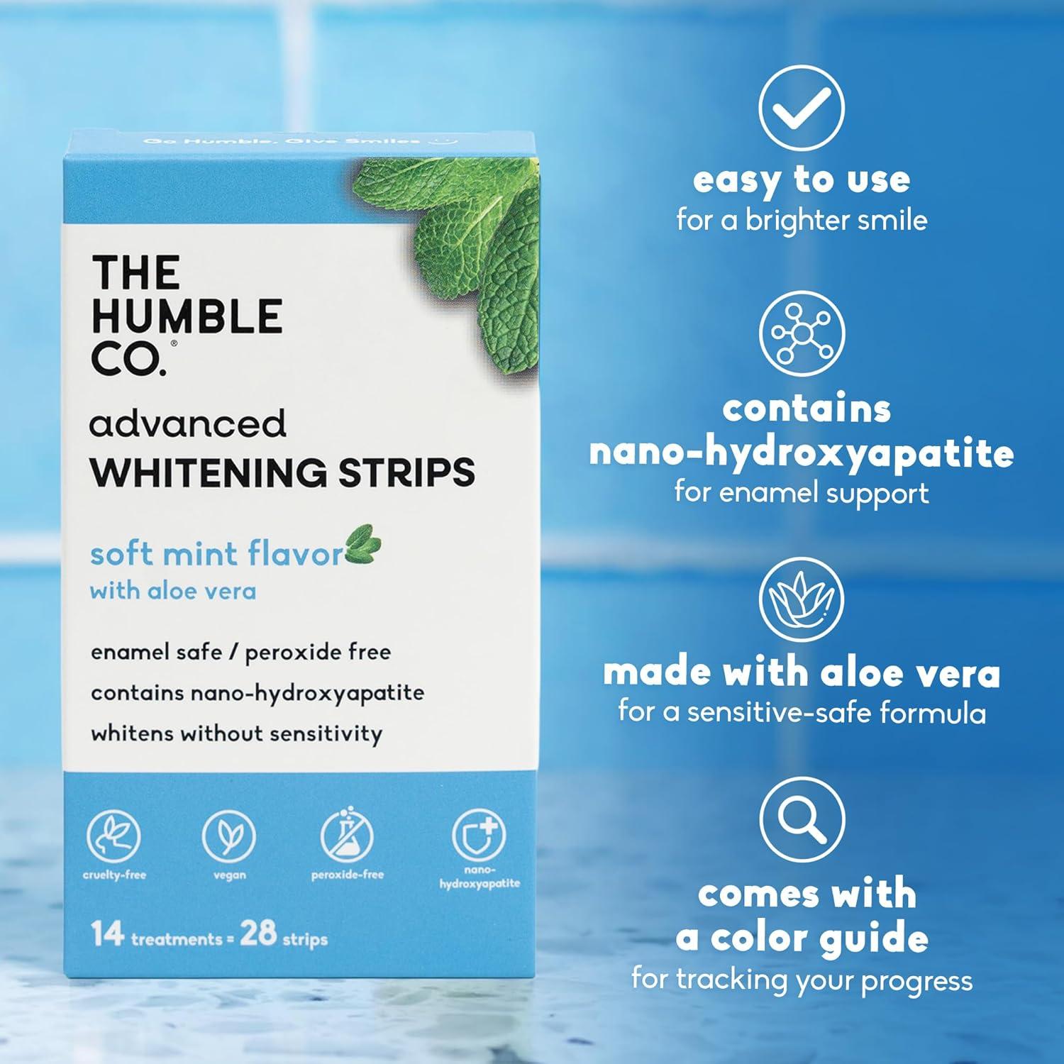 image:imageThe Humble Co Advanced Teeth Whitening Strips Sensitive Teeth Whitening Strips Gentle Enamel Safe amp Peroxide Free Tooth Whitener Dental Oral Care Products amp Essentials 14 Treatments 28 Count