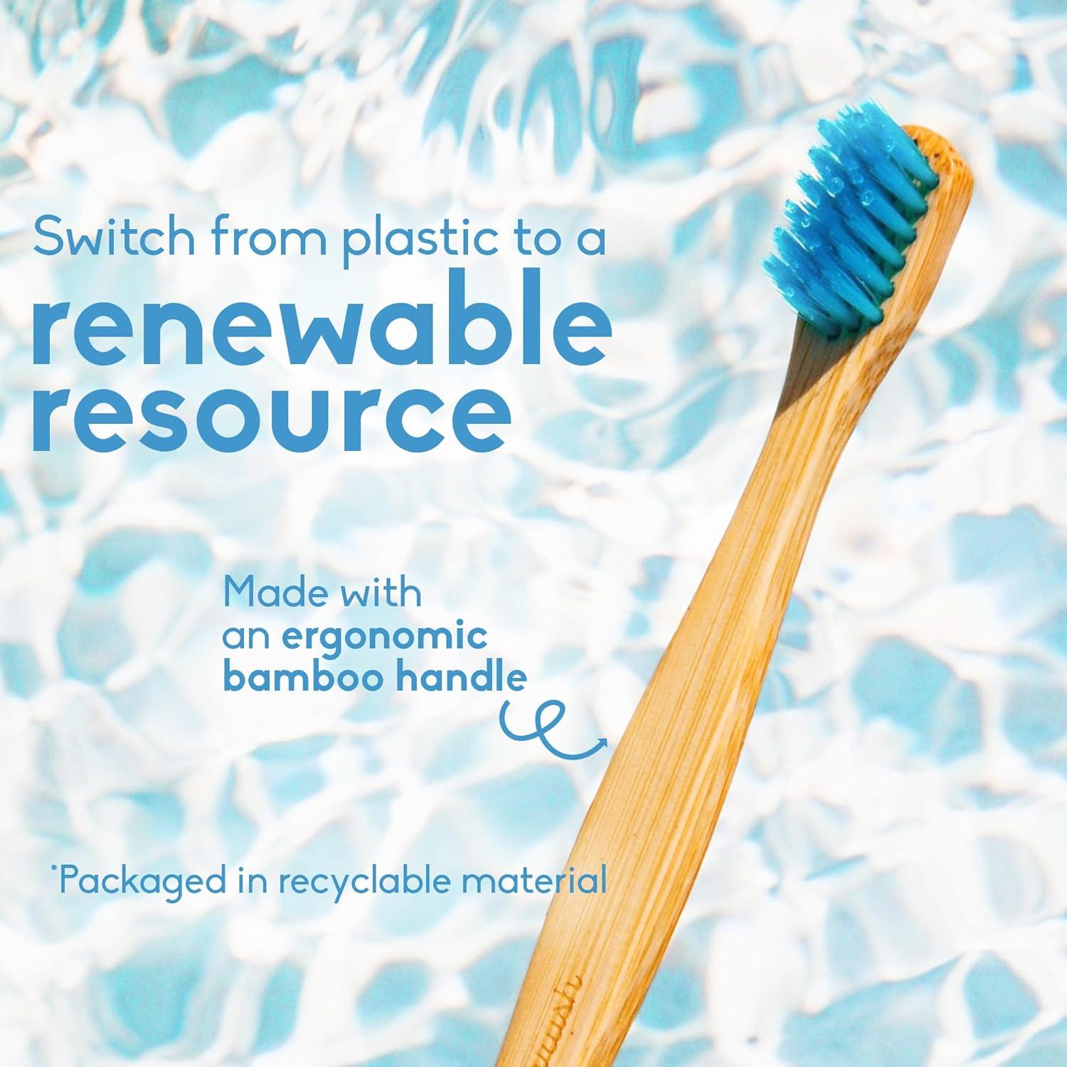 image:imageThe Humble Co Bamboo Toothbrushes 5 Pack Soft Bristles Natural Bamboo Toothbrush BPA Free Soft Bristles for Sensitive Gums NonToxic amp Plastic Free Handle Dental Oral Care amp HygieneUltra Soft Bristles