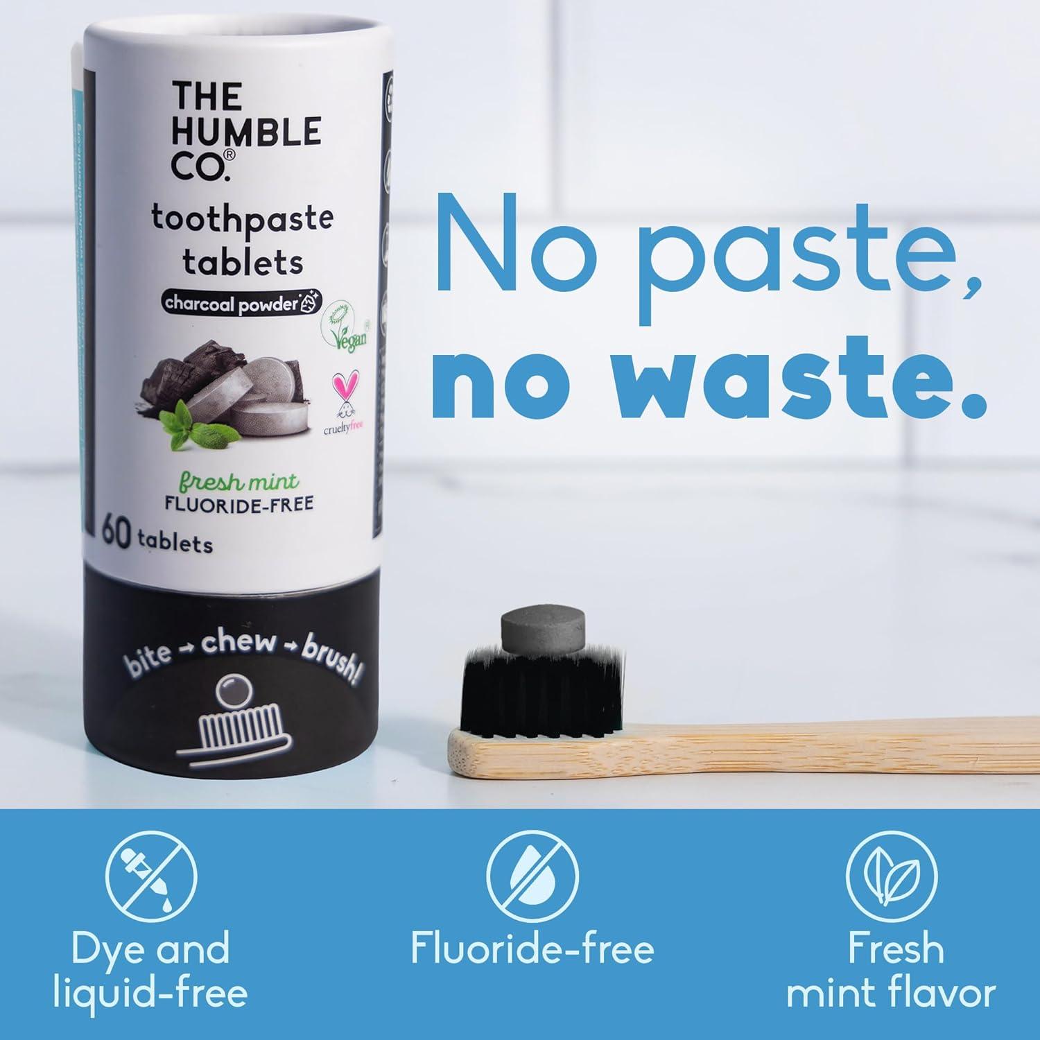 image:imageThe Humble Co FluorideFree Chewable Toothpaste Tablets Charcoal Bite Chew Brush Zero Water amp Plastic Free Toothpaste Tabs TravelFriendly amp WasteFree Dental Oral Care Hygiene 180 CountCharcoal Fluoride Free