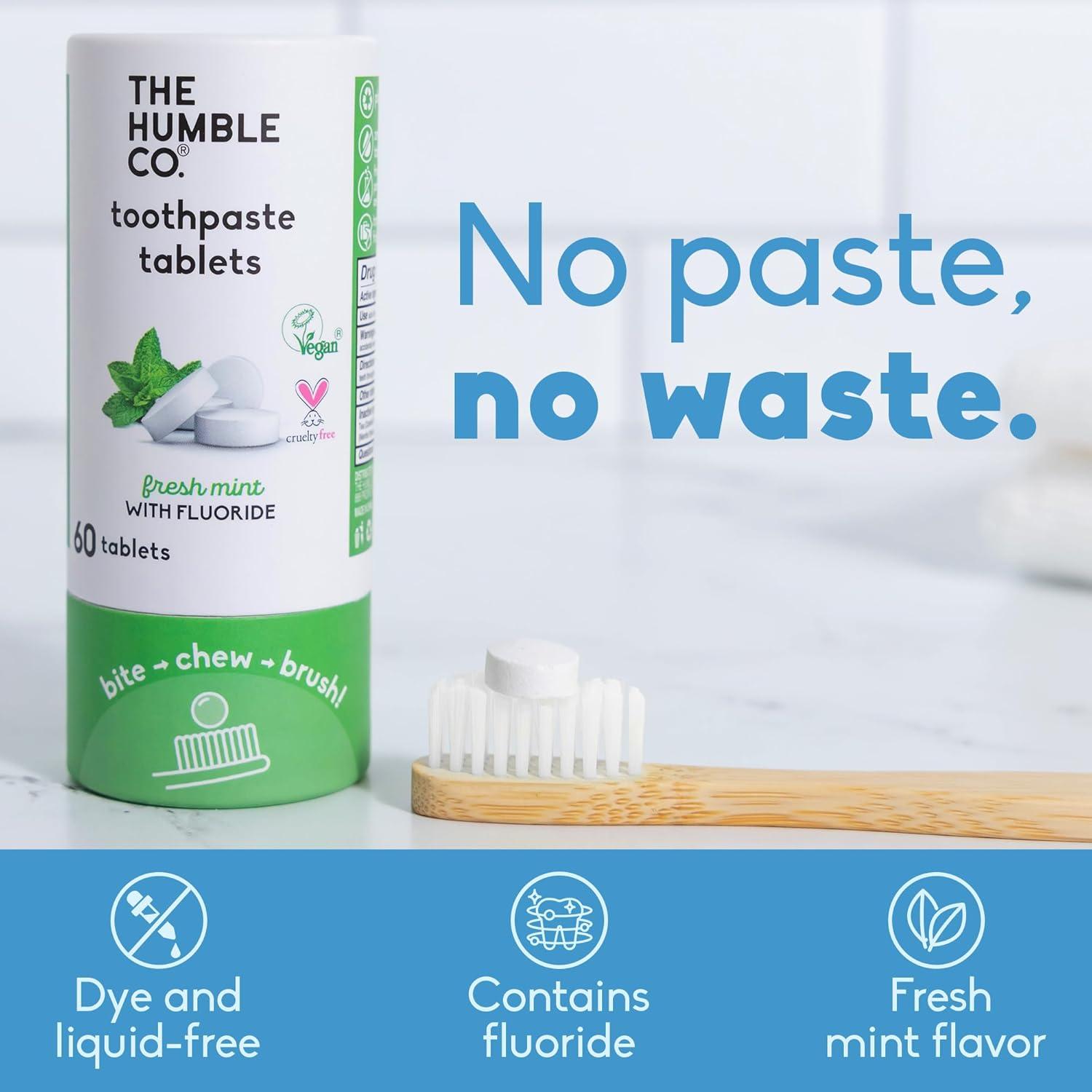 image:imageThe Humble Co FluorideFree Chewable Toothpaste Tablets Charcoal Bite Chew Brush Zero Water amp Plastic Free Toothpaste Tabs TravelFriendly amp WasteFree Dental Oral Care Hygiene 180 CountMint With Fluoride