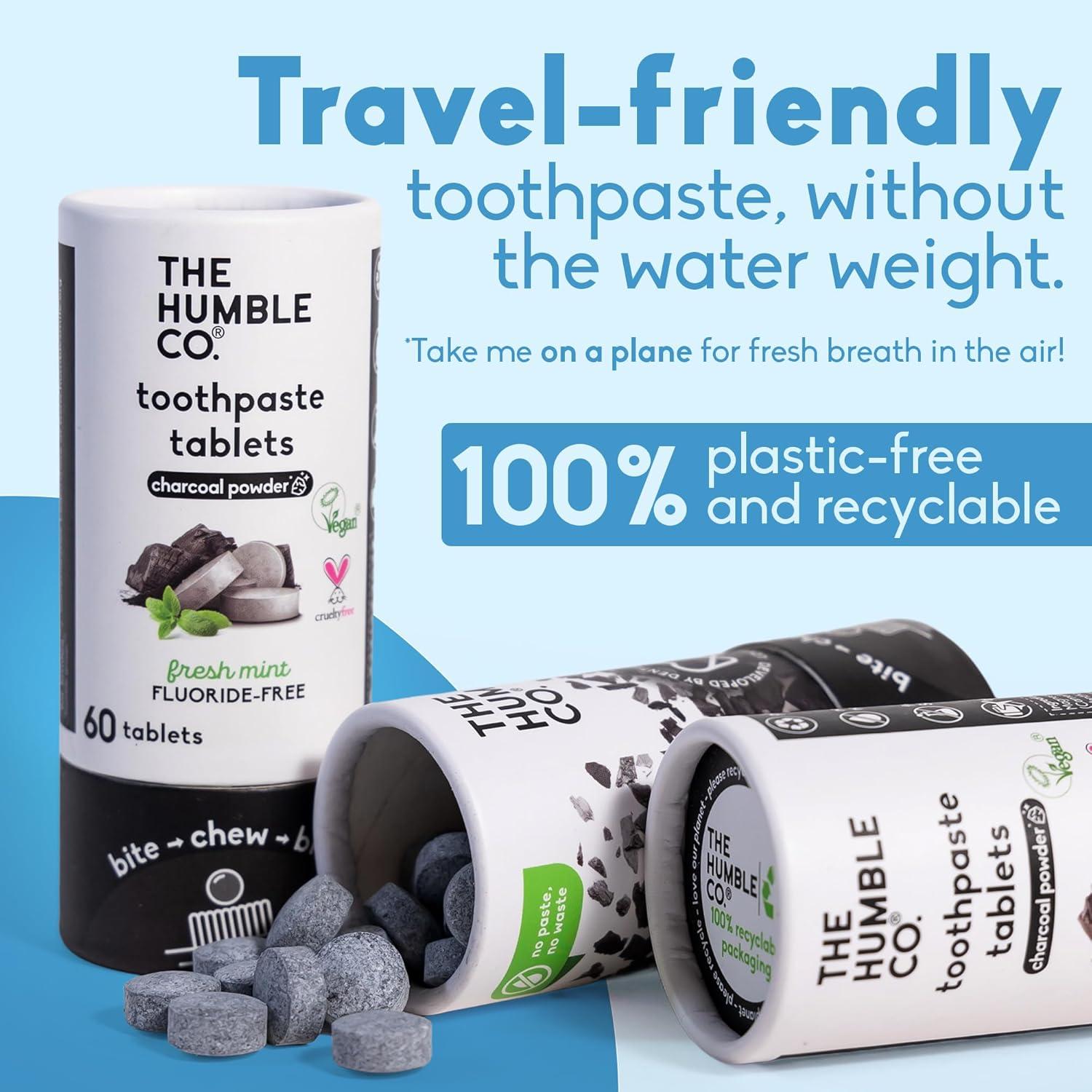 image:imageThe Humble Co FluorideFree Chewable Toothpaste Tablets Charcoal Bite Chew Brush Zero Water amp Plastic Free Toothpaste Tabs TravelFriendly amp WasteFree Dental Oral Care Hygiene 180 CountCharcoal Fluoride Free