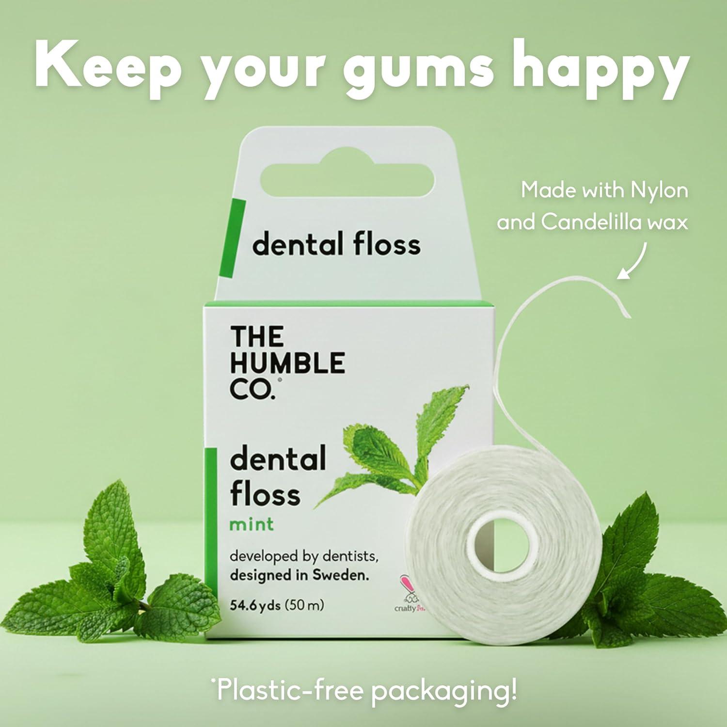 image:imageThe Humble Co Mint Dental Floss 4 Pack Vegan Expanding Dental Floss for Adult amp Kids NonToxic Thick Expandable Floss for Gum Health Oral Care amp Hygiene 220 YardsMint