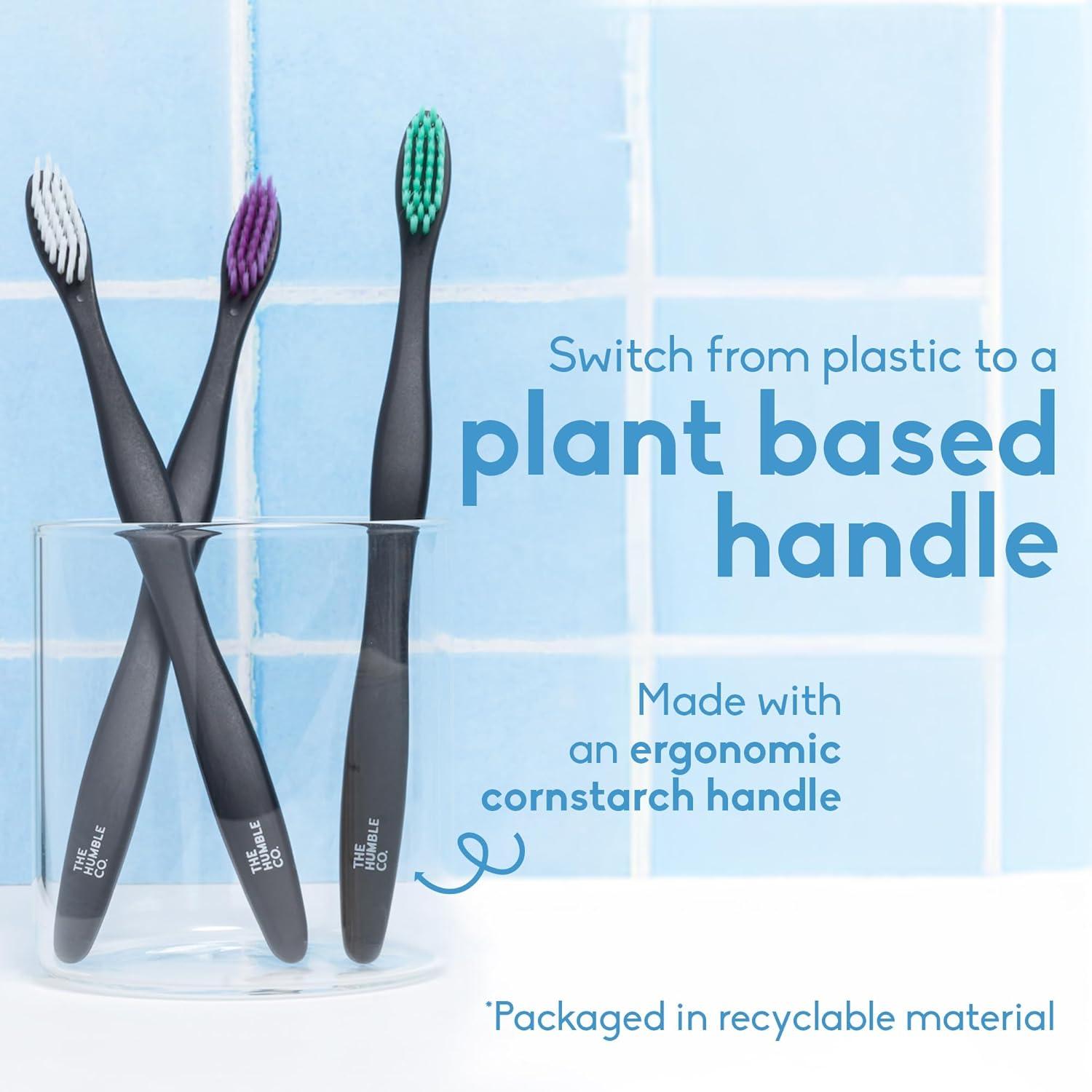 image:imageThe Humble Co PlantBased Soft Bristle Toothbrushes 5 Pack Manual Tooth Brush Set for Adults Made with Plant Based Materials amp BPAFree Bristles Dental Oral Care amp HygieneSoft Bristles