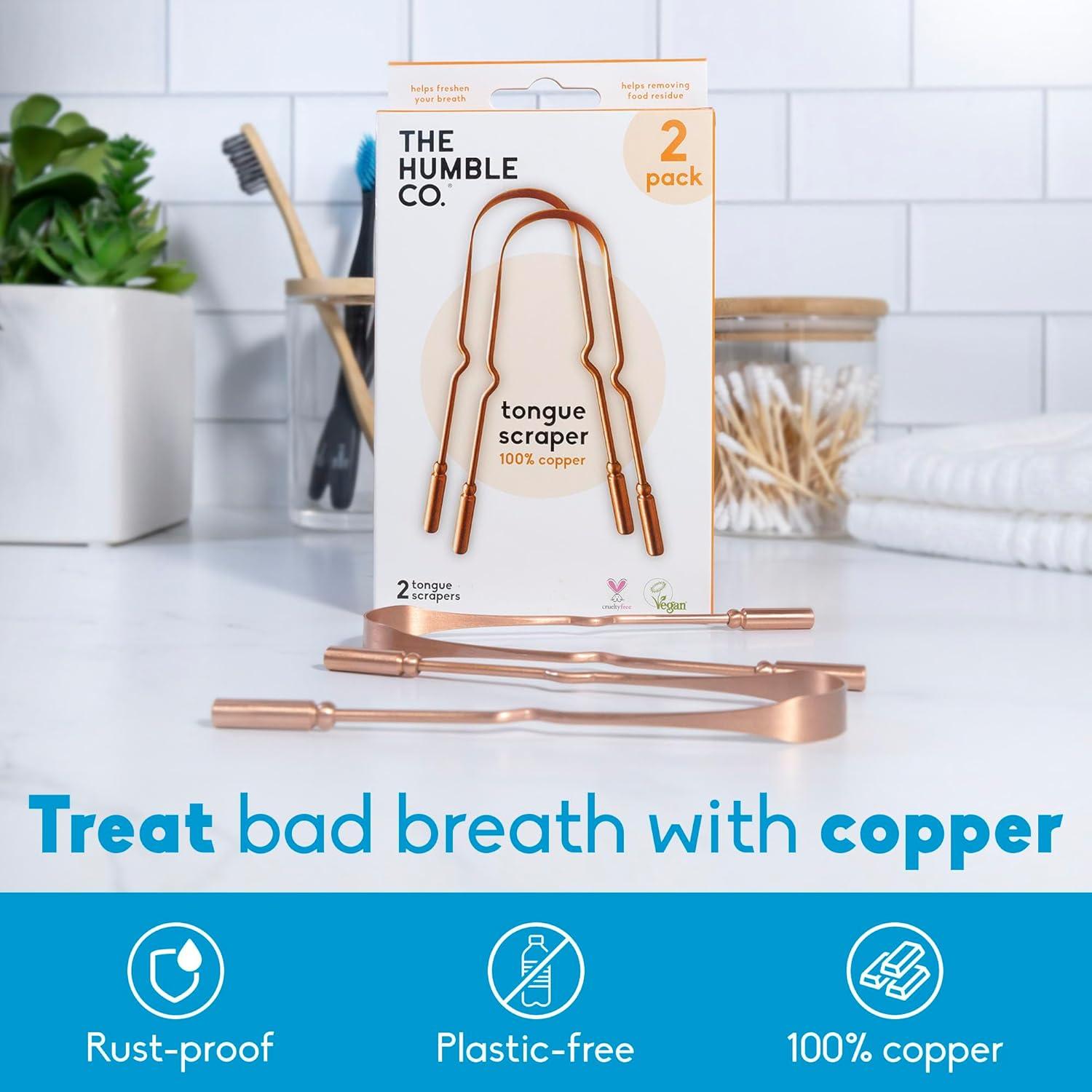 image:imageThe Humble Co Tongue Scraper for Adults amp Kids 2 Pack 100 Stainless Steel Tongue Cleaner Helps Eliminate Bad Breath amp Bacteria Dental Oral Care Products amp Personal Hygiene EssentialsCopper