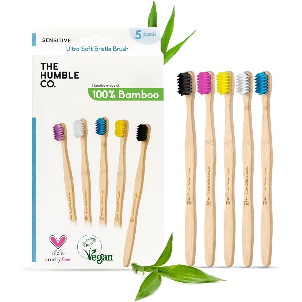 image:imageThe Humble Co Bamboo Toothbrushes 5 Pack  Soft Bristles Natural Bamboo Toothbrush  BPA Free Soft Bristles for Sensitive Gums  NonToxic amp Plastic Free Handle  Dental Oral Care amp HygieneUltra Soft Bristles