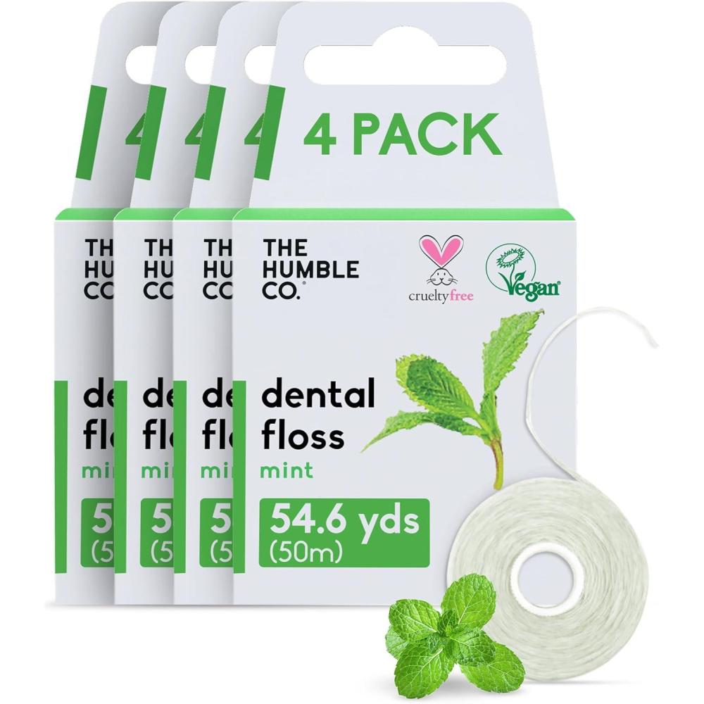 image:imageThe Humble Co Mint Dental Floss 4 Pack  Vegan Expanding Dental Floss for Adult amp Kids  NonToxic Thick Expandable Floss for Gum Health  Oral Care amp Hygiene  220 YardsMint