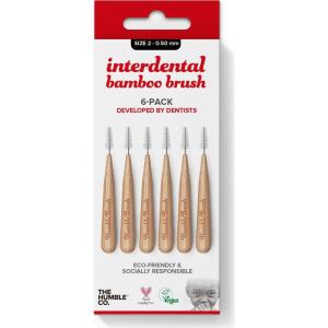 The Humble Co. Red Bamboo Interdental Brush, Size 2, Pack of 1(Brown)