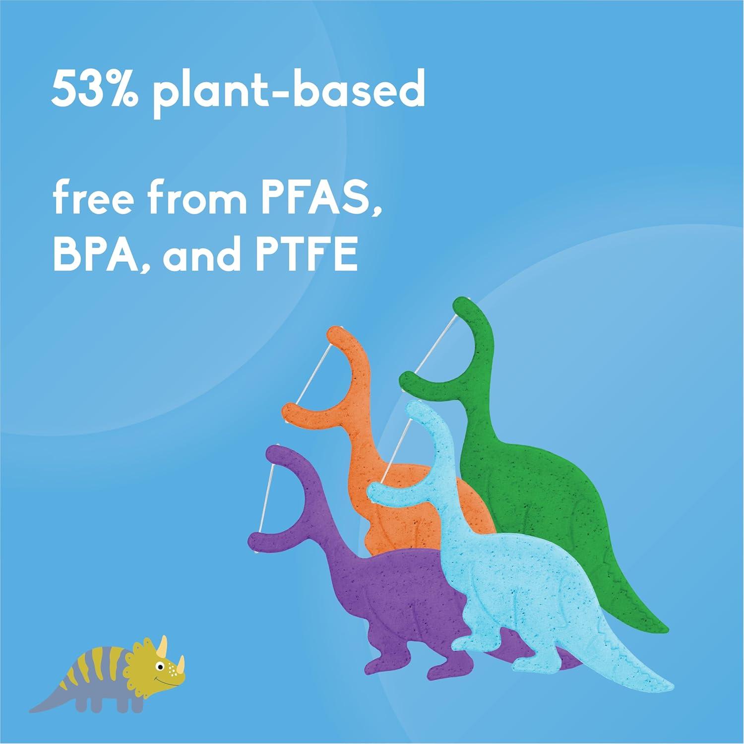 image:imageThe Humble Co Dental Floss Picks for Kids 200 Count Plant Based Dinosaur Shaped Floss for Kids Cruelty Free Floss for Superior Oral Care Dental Care and Gum Health Mint