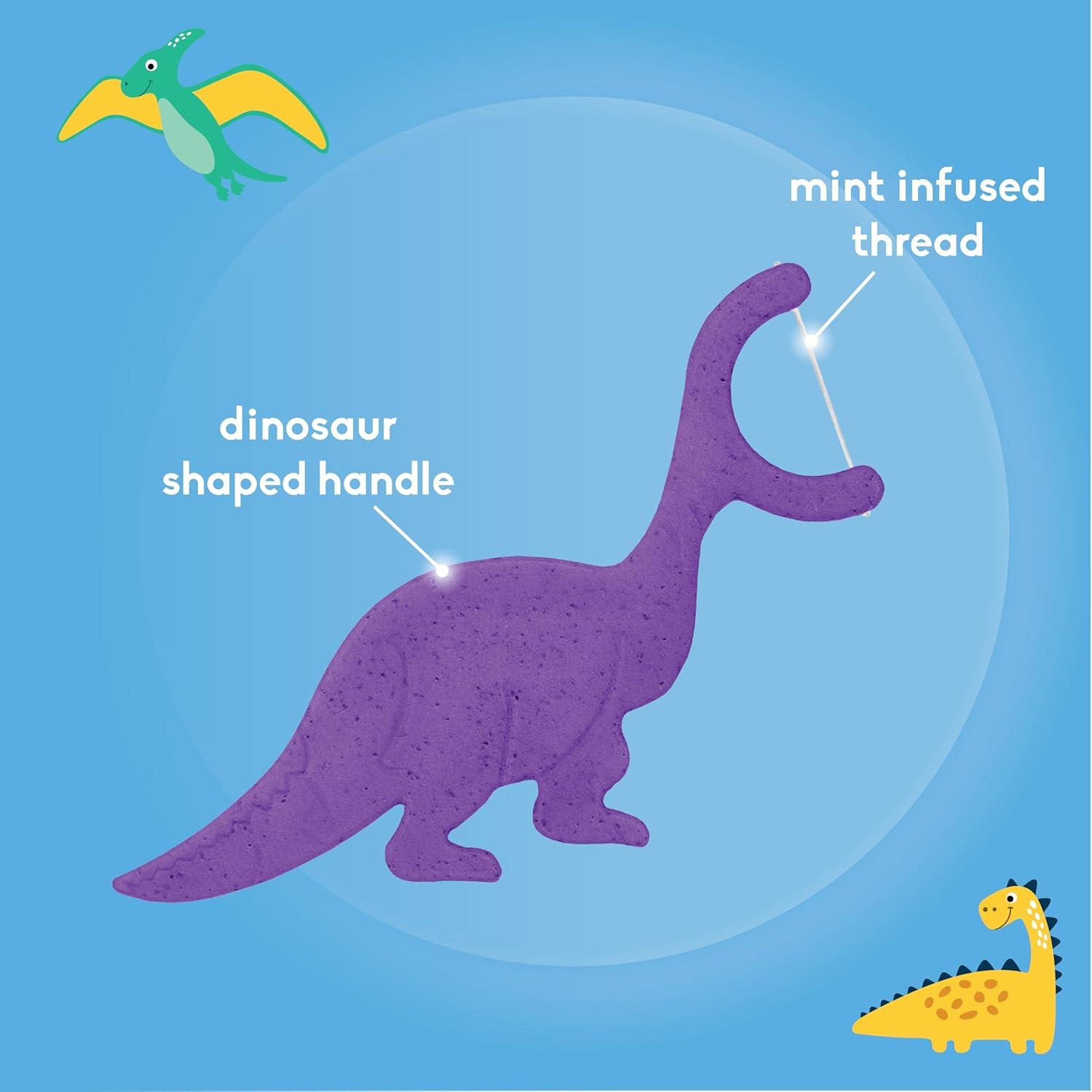 image:imageThe Humble Co Dental Floss Picks for Kids 200 Count Plant Based Dinosaur Shaped Floss for Kids Cruelty Free Floss for Superior Oral Care Dental Care and Gum Health Mint