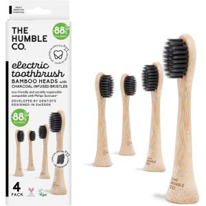 The Humble Co Bamboo Electric Toothbrush Heads Compatible with Philips Sonicare Toothbrushes – Replacement Toothbrush Heads with Soft Bristles – Dental Oral Care & Hygiene – Charcoal Infused Bristles